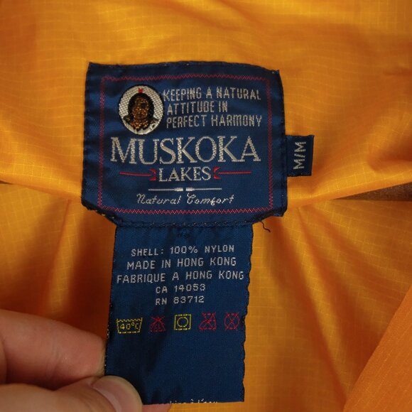 Vintage Anorak Mens Medium Orange Reflective Half Zip Rain Lightweight 90s - Picture 8 of 8